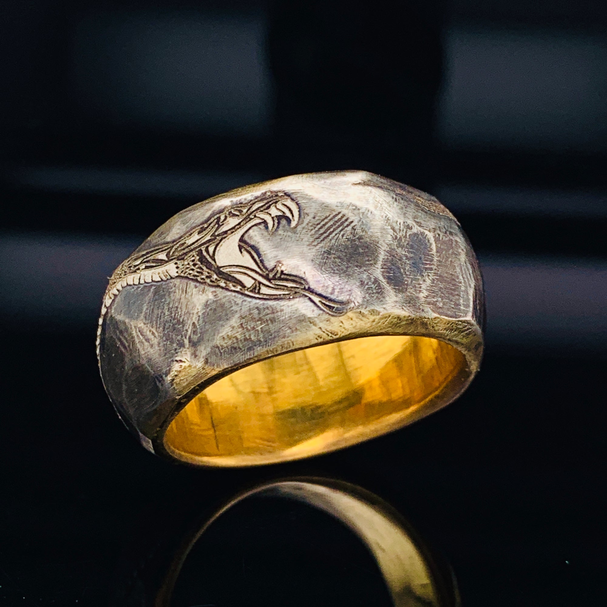 Sterling Silver Snake Ring for Men and Women, 11mm, Custom Engraved, Personalized Ring
