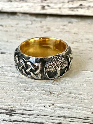 Sterling Silver Handmade Family Tree Wedding Ring, Anniversary Ring, Tree of Life Silver Ring, Promise Ring