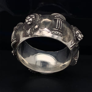 Mens Wedding Ring, Handmade Ring, Lion Head Silver Ring,11mm,Mens Wedding Band, Unique Silver Ring, Anniversary Ring, Custom Engraved