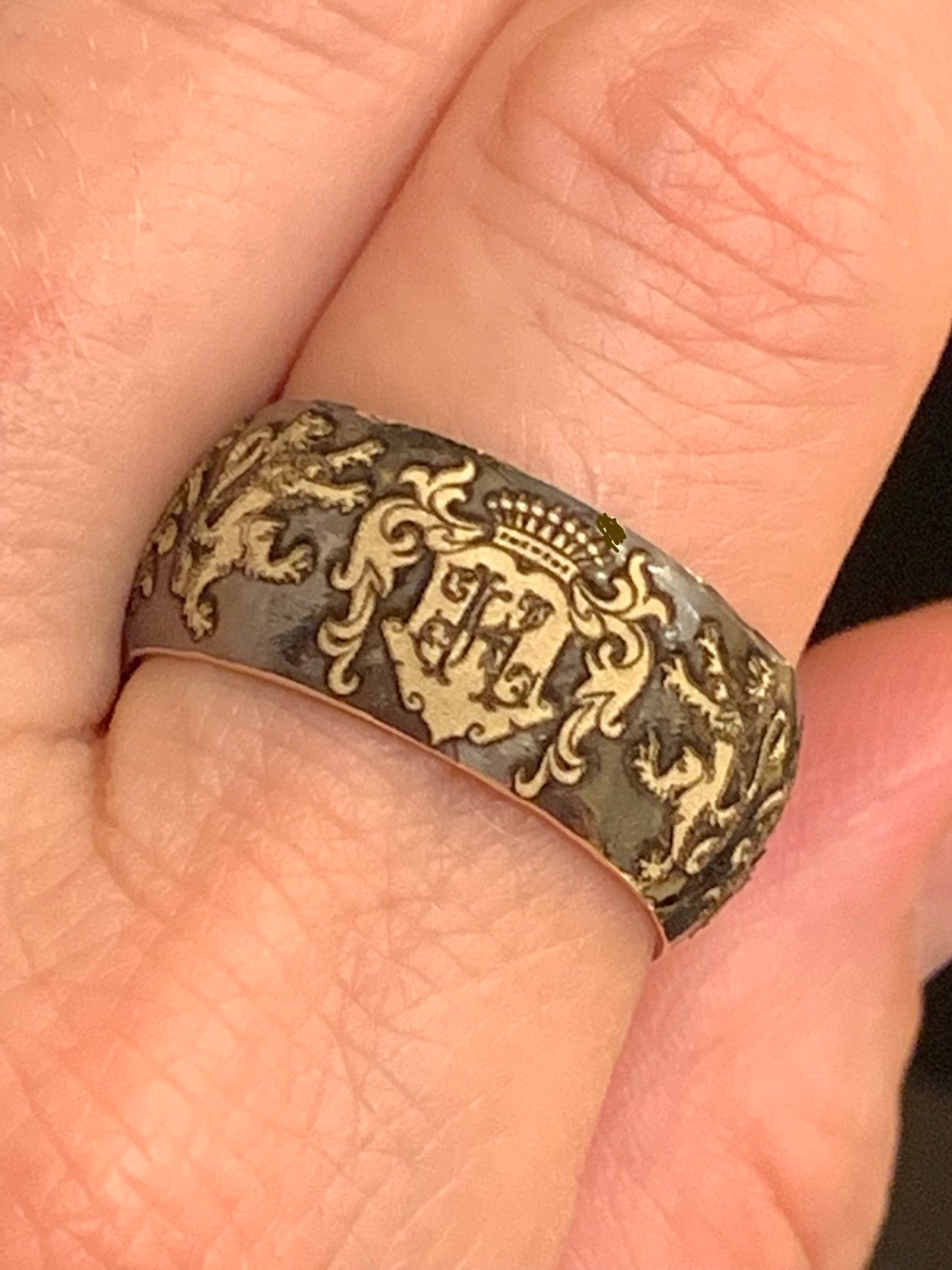 Gold Monogram Band Ring