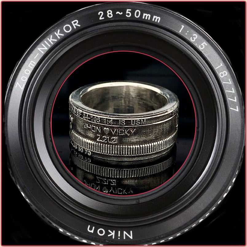 Silver Wedding Band, Camera Lens Ring, Handmade Ring, Personalized Ring, Unique Wedding Band, Mens Silver Ring, Custom Made Ring