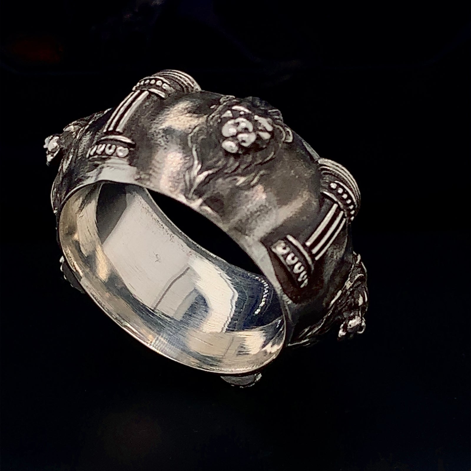 Mens Wedding Ring, Handmade Ring, Lion Head Silver Ring,11mm,Mens Wedding Band, Unique Silver Ring, Anniversary Ring, Custom Engraved