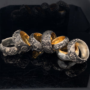 Traditional Irish Celtic Claddagh Sterling Silver Gold Plated Matching Rings for Mens and Women