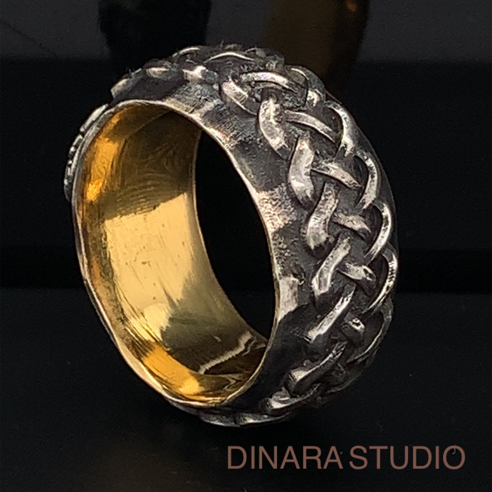 Tree of Life Ring, Family Tree Wedding Band, 11mm, Oxidized Sterling Silver Custom Engraved Wedding Band