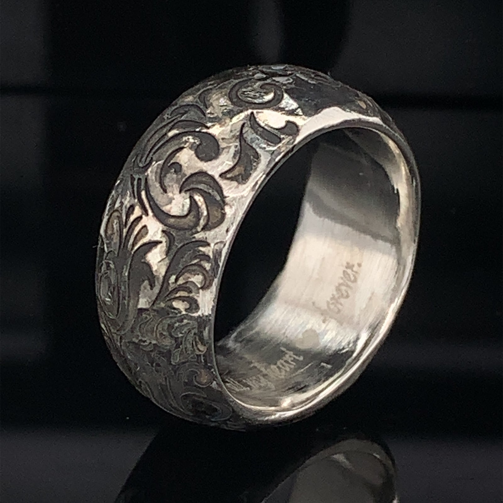 Family Tree Ring, Mens Wedding Ring, Anniversary Ring, Silver Wedding Ring, Handmade Ring, Custom Wedding Band, Tree of Life Ring